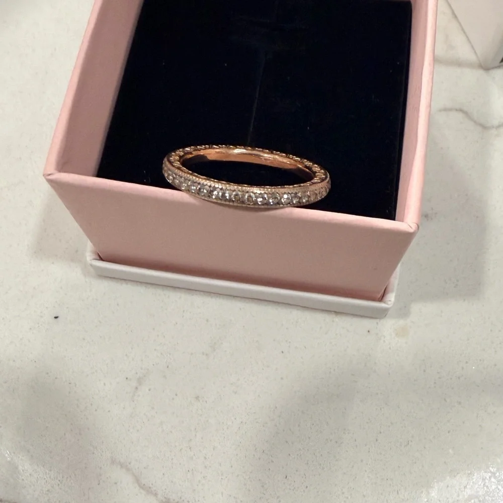 Pandora Rose SZ 7 Gold and Diamond Women's Ring